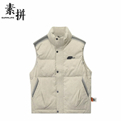 羽绒马甲潮牌宽松保暖时尚 新款 SPAYM557046BM 2025冬季 素拼男装