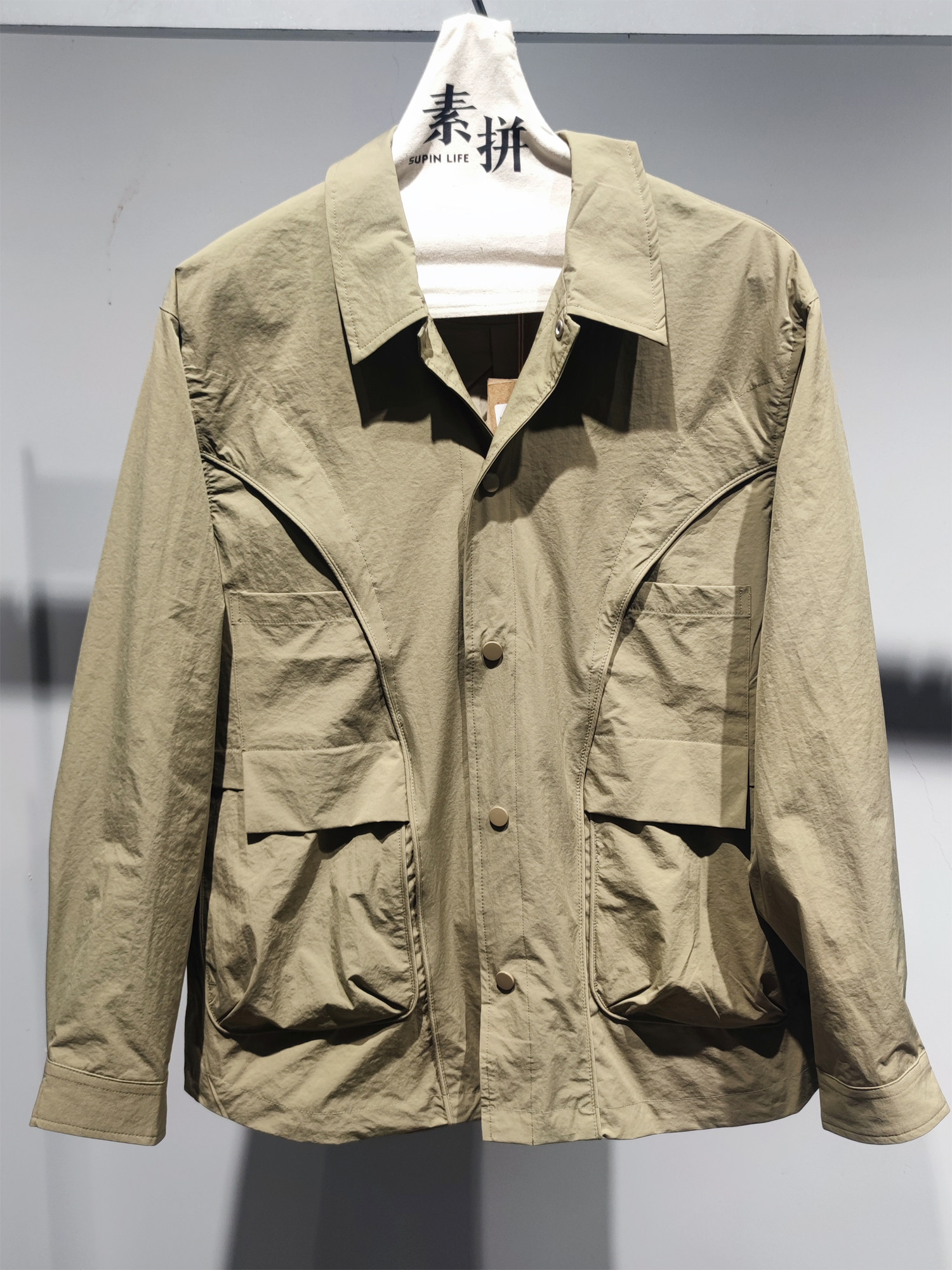 素拼男装2024春季新款夹克男潮小众痞帅工装宽松休闲外衣