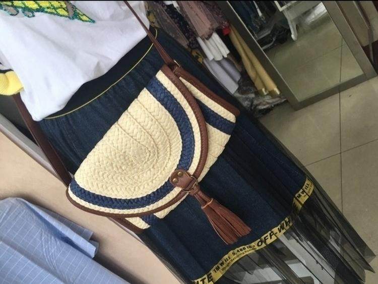 潮流韩版纸绳编织流苏信封包多功能休闲斜挎清新糖果色沙滩草编包