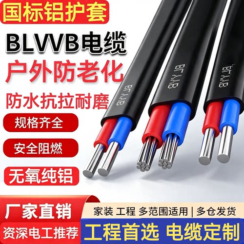 BLVVB国标铝芯护套线2.5-25平方电源线户外防老化防晒铝线电缆线