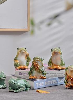 青蛙鱼缸装饰品陶瓷照此简约现代
