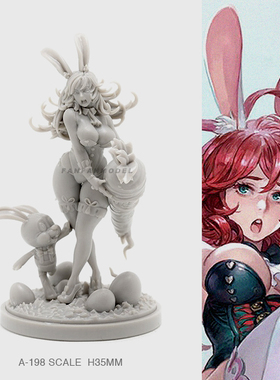38mm KD 兔女孩-2 树脂兵人(白模) A-198