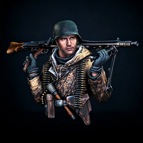 1/10 欧洲机枪兵人半身像 树脂兵人 白模 A-2288