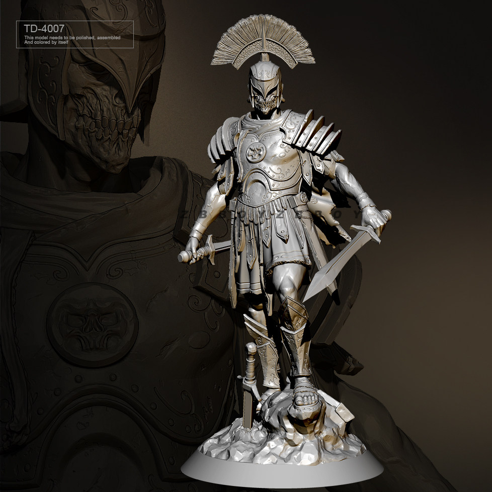 55mm 75mm zbboy监制 僵尸百夫长 树脂兵人 白模 td-4007/3d