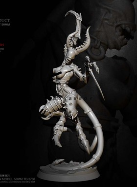 H50mm ZBBOY监制 细尾嗜血女妖  树脂女兵人白模 TD-2730