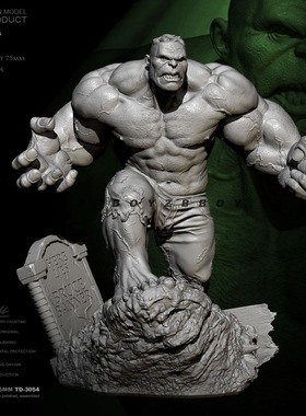 76mm 1/24 ZBBOY监制 愤怒的巨人 树脂手办 兵人 白模 TD-3054