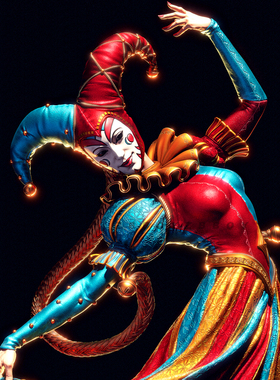 小丑女艺人 人高 50mm 75mm 90mm  树脂兵人白模  TD-7651/3D