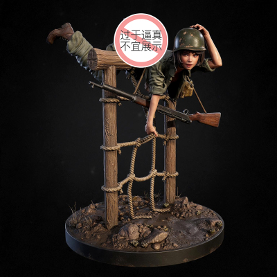人高 38mm 50mm 75mm 二战女步兵 树脂兵人 白模 TD-7918/3D