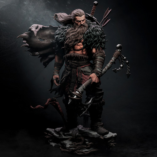 人高 55mm 80mm 105mm 北部勇士 树脂兵人 白模 TD-7874/3D