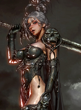 38mm  Beauty Soldier 女神系列 树脂兵人(原特白模) A-1611