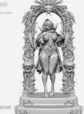 78mm ZBBOY监制 圣殿女神 树脂手办 兵人 白模 TD-3553