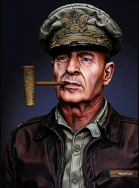 1/10  麦克将军胸像  树脂兵人 白模  A-2029