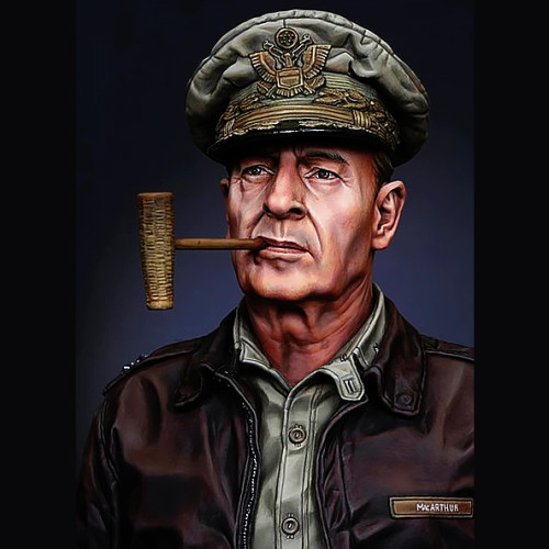 1/10  麦克将军胸像  树脂兵人 白模  A-2029