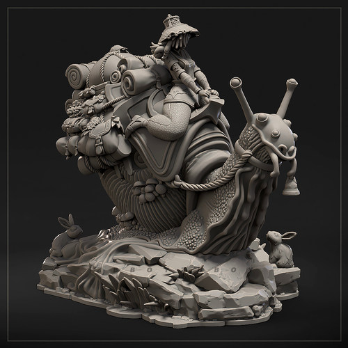 全高 60mm 75mm 85mm 奇妙旅程-蜗牛 树脂兵人 白模 TD-7847/3D