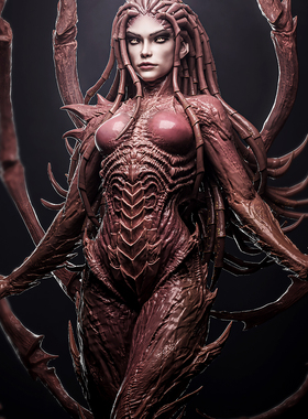 星际虫群女王 人高 50mm 75mm 90mm 树脂兵人 白模 TD-7654/3D