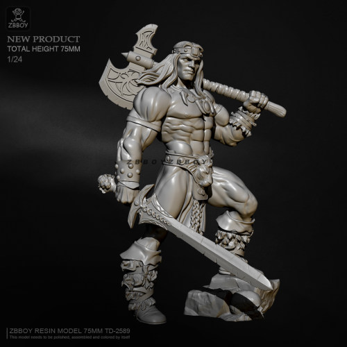 H75mm 1/24 ZBBOY监制 蛮族勇士  树脂兵人白模 TD-2589 - 封面