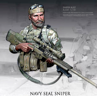 1/10 美军狙击手半身像  树脂手办 兵人 白模(原特)  A-531