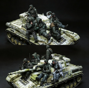 1/35 欧洲兵人(6人,不含坦克)树脂兵人 白模 A-2286