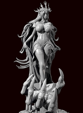 人高 50mm 75mm 90mm 地狱夺命女王 树脂兵人 TD-6974/3D