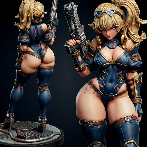人高 28mm 38mm 50mm 小女枪手 树脂兵人 白模(4人) TD-7707/3D
