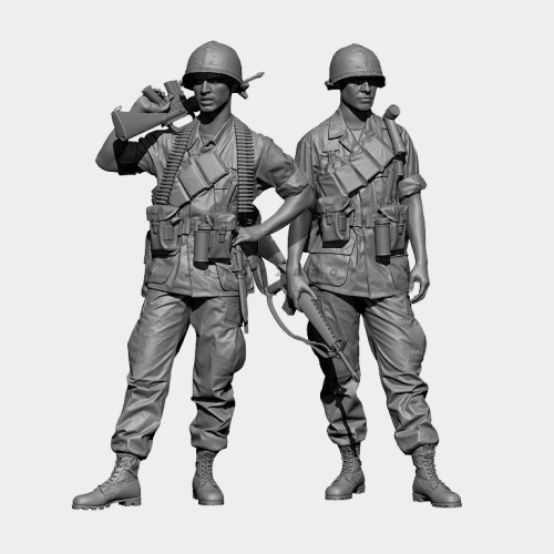 1/35 越战美军（2人套装）树脂兵人 白模 A-2298