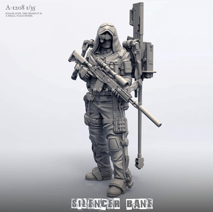 1/35 鬼兵狙击手 树脂手办兵人 白模(原特)  A-1208