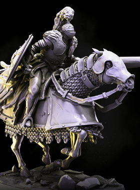 骑士人高 25mm 38mm 50mm 狮心骑兵队1 树脂白模 TD-6644/3D