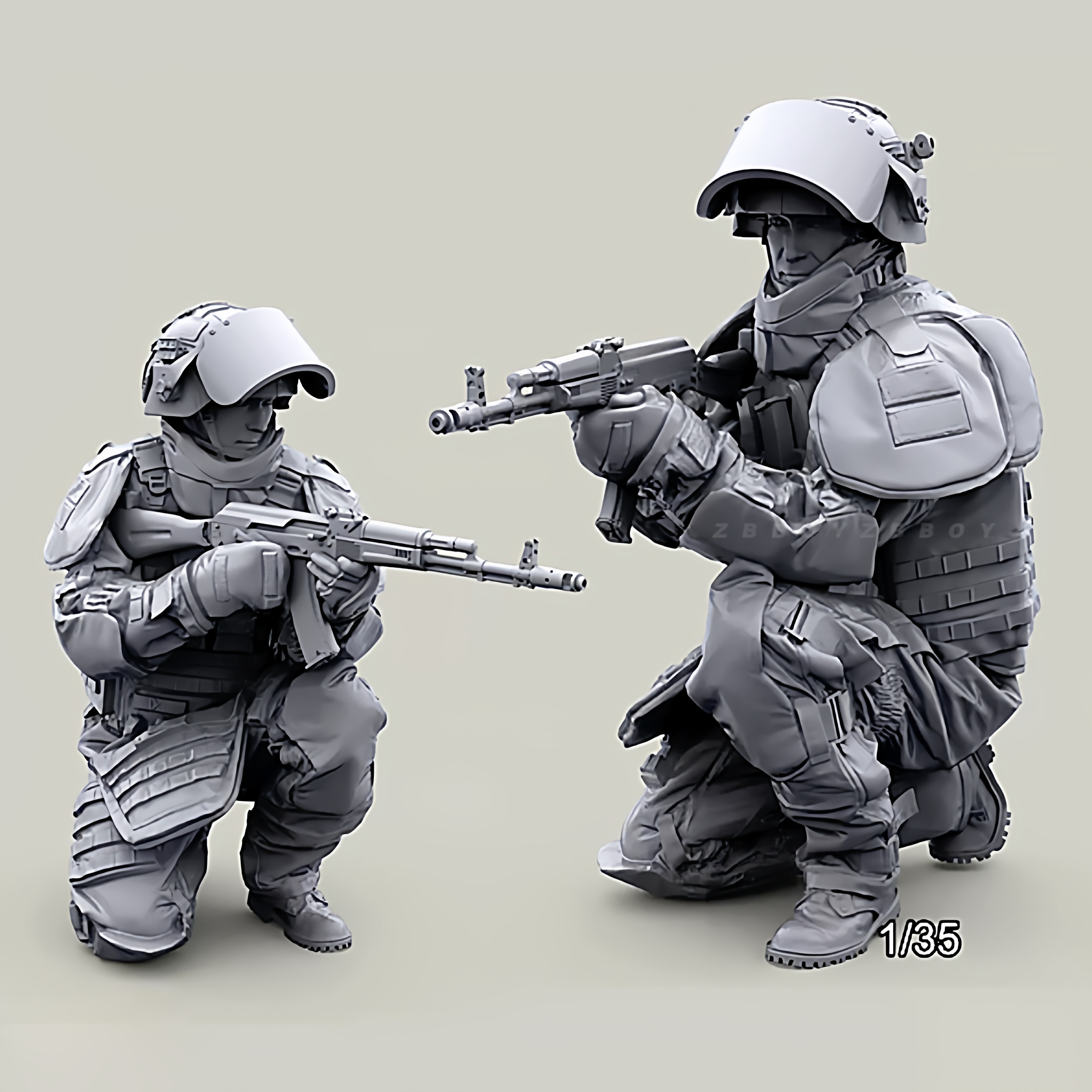 1/35  现代战争欧洲兵人（一人）  树脂兵人 白模  A-2153