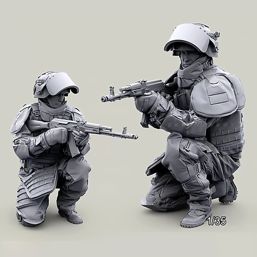1/35  现代战争欧洲兵人（一人）  树脂兵人 白模  A-2153