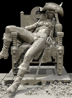 人高 35mm 45mm 70mm 加勒比女首领 树脂兵人 TD-7121/3D