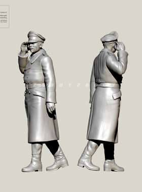 50mm ZBBOY监制 二战欧洲军官 3D打印树脂兵人 白模 TD-4282-3/3D