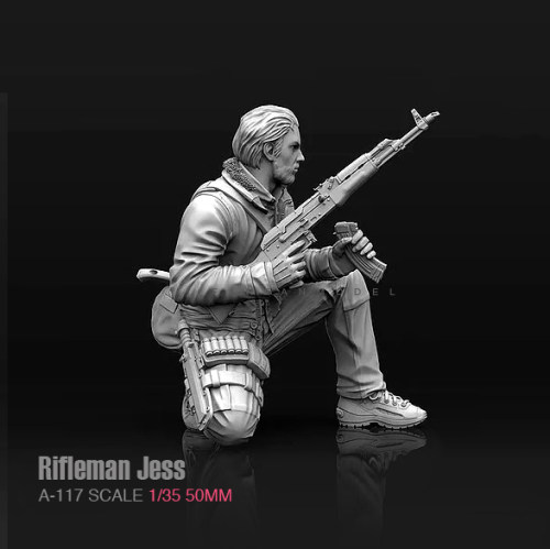 1/35(50mm) Rifeman Jess 队长 修正版树脂兵人(白模) A-117