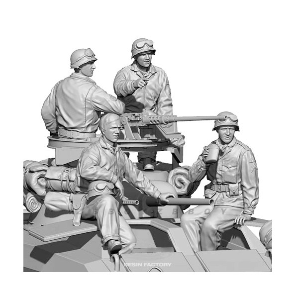 1/16 二战欧洲兵人4人 树脂兵人 白模(原特) A-1997