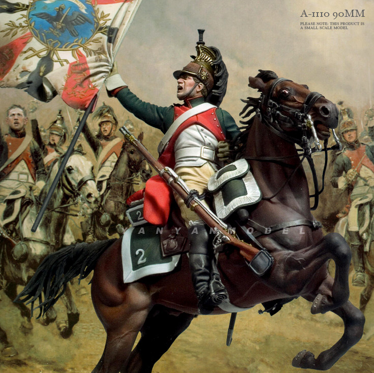 90mm 帝国进卫骑兵模型  树脂手办兵人 白模(原特)  a-1110