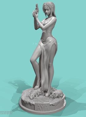 人高 50mm 38mm 75mm 女郎枪手 树脂白模 TD-6423/3D