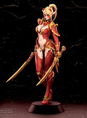 76mm ZBBOY监制 双刀女魔 树脂兵人 白模 TD-3752