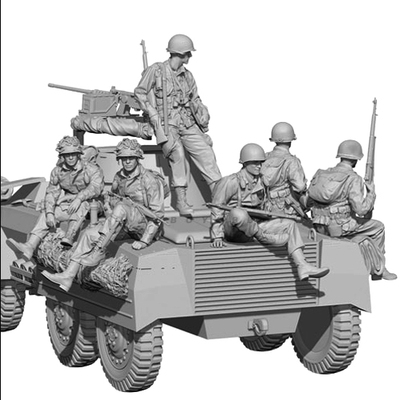 1/35 二战欧洲坦克载陆军(6个兵人不含装甲车) A-1768