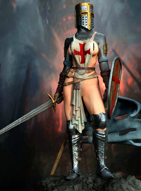 人高 38mm 50mm 75mm 女圆桌骑士 树脂兵人 TD-7035/3D