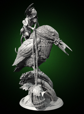 全高 100mm 150mm 翠鸟小鼠游侠  树脂兵人 白模  TD-7553/3D