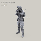 树脂手办 885 原特 美军陆战队USMC 白模 现代兵人