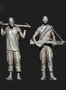 1/35 50mm ZB监制 民兵武装人员 树脂兵人 白模 TD-4325/3D