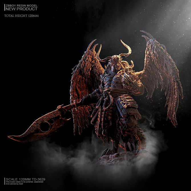 120mm zbboy监制 地狱魔神  树脂兵人 白模 td-3629