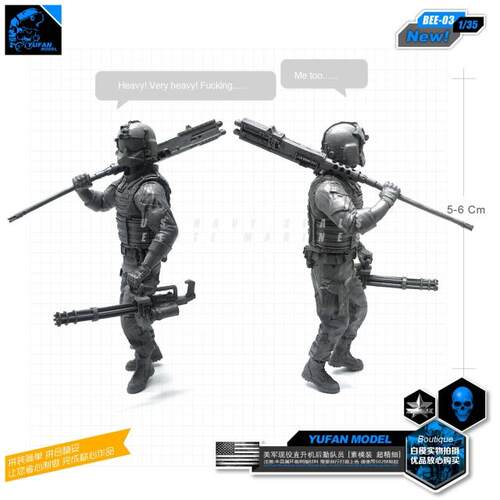 现代美军直升机成员勤务兵人1/35树脂兵人BEE-03