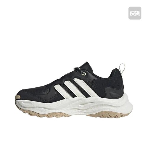 adidas Maxxwavy 织物合成革休闲鞋 男女同款 黑白IF9298广东66仓