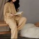 套装 秋季 长裤 长袖 家居服厂家现货直销 宽松慵懒舒适甜美纯色开衫