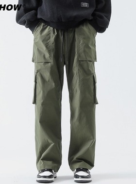VIISHOW美式oversize裤子高街in潮牌男春秋直筒宽松阔腿工装裤子
