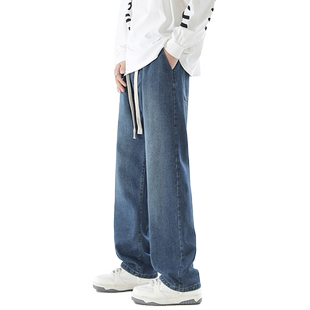 VIISHOW水洗牛仔裤男夏季新款宽松百搭直筒潮牌cleanfit阔腿裤子