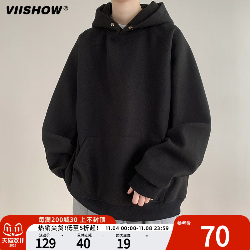 VIISHOW连帽卫衣男麂皮重磅硬挺美式高街宽松春秋潮牌oversize怎么看?