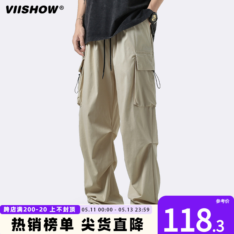 VIISHOW男秋季伞兵工装裤