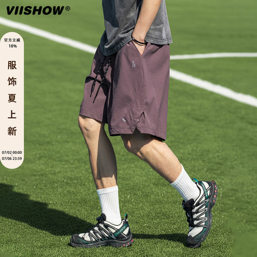 VIISHOW山系户外速干工装短裤男夏季潮牌机能运动中裤宽松五分裤